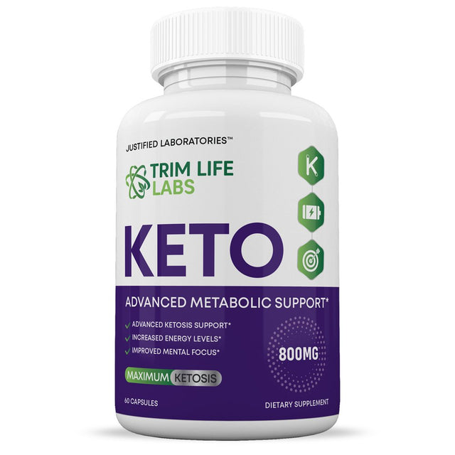Justified Laboratories Trim Life Labs Keto Pills Includes Apple Cider Vinegar Gobhb® 60 Capsules