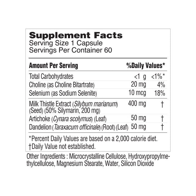 KORESELECT Liver Detox Supplement with Milk Thistle Silymarin, Dandelion Root, Artichoke Extract, Fatty Liver Repair Health Formula - 60 Capsules