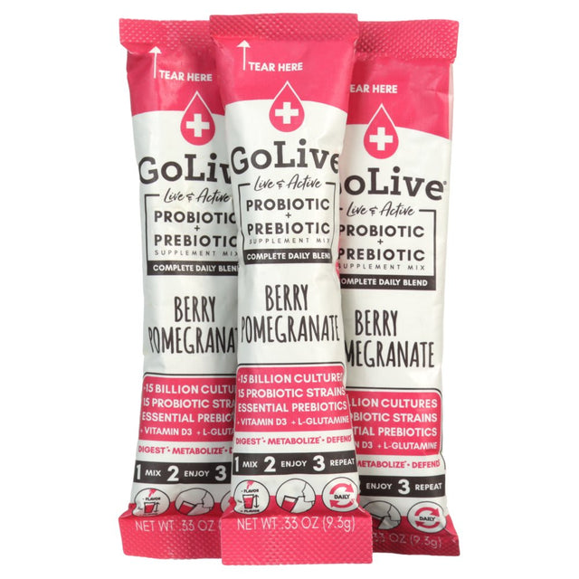 Golive Probiotic Products Probiotic and Prebiotic - Flavored Packets - Berry Pomegranate - 10/.47Oz - 1 Each