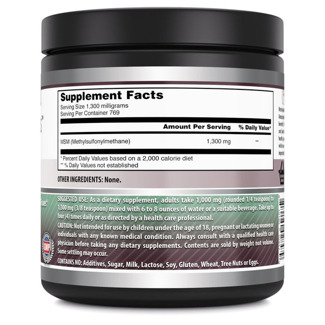 Amazing Formulas MSM Dietary Supplement Powder - 2.2 Lbs - Approx 769 Servings - Methylsulfonylmethane Powder Supports Bone Health Protects Tissues Supports Healthy Ageing