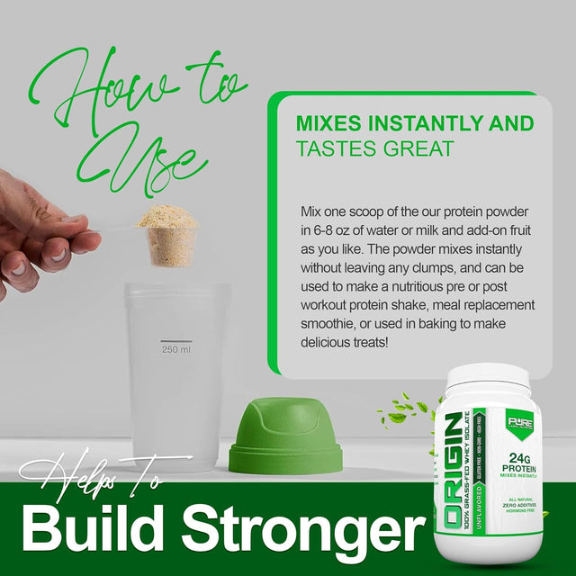 100% Grass Fed Whey Protein Isolate Unflavored-Low Carb-2Lb