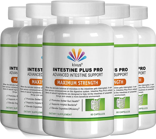 Intestine plus Pro Intestine Support with Premium Ingredients - 5 Bottle Pack