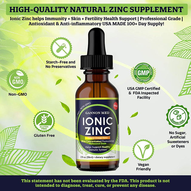 Ionic Zinc 2 Pack Liquid Natural Orange Flavor Drops - 220+ Day Zinc Supply - Gentle on Stomach - Easy to Take - Adult & Child Serving Size - Maximum Absorption & Potency Zinc Sulfate 15 Mg - Vegan