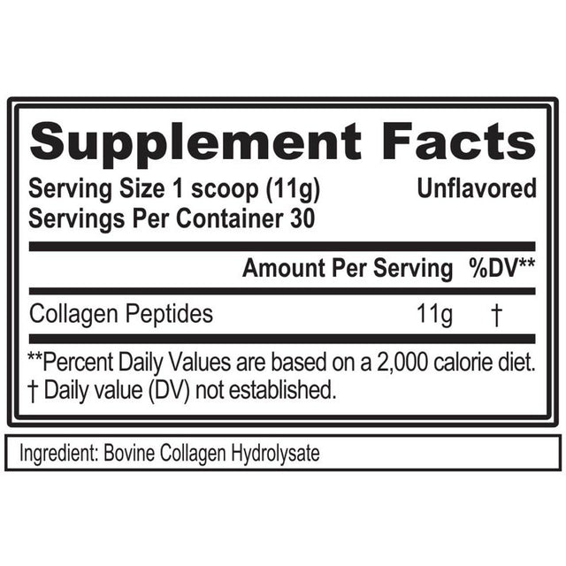 Collagen Peptides Powder for Bone & Joint Support - Hair Skin and Nails Vitamins - EVL Hydrolyzed Collagen Powder Supplement 30 Servings
