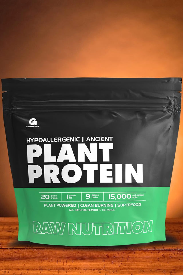 Gains in Bulk, GIB Raw, Plant Powered Protein, Vegan Protein, 2.6 Lbs