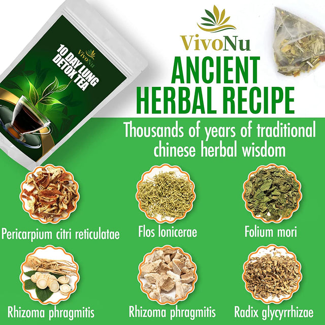 10-Day Organic Lung Detox Tea for Respiratory Support,