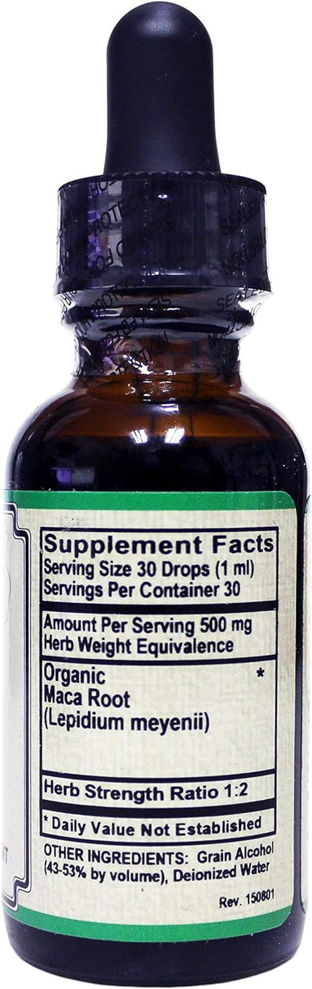 Maca Root Tincture - *Organic 1:2 Herb Strength Ratio, 500Mg Herb Weight Equivalence per Serving
