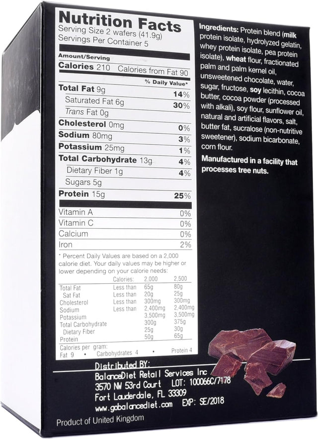 Balancediet | High Protein Chocolate Wafers | Healthy Snack or Dessert | 5 Pack