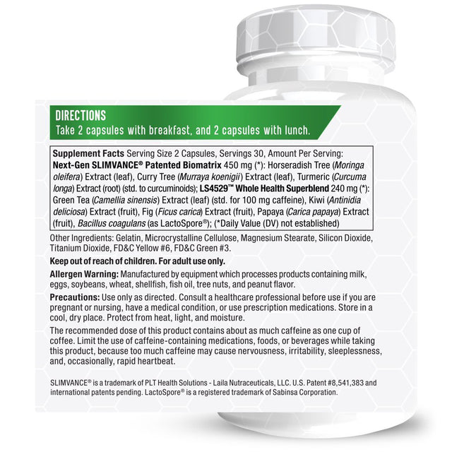 Force Factor Probioslim with Next-Gen SLIMVANCE Probiotic Fat Burner for Women and Men, 60 Capsules