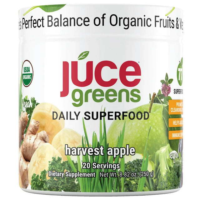 JUCE Greens Superfood Healthy Balance of Fruits and Veggies. Powder 8.82 Oz