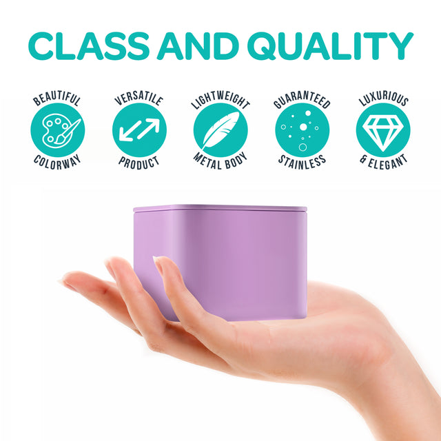 Hearts & Crafts Square 24 Tin Candle Tins with Lids for Candle Making - 8Oz - Lavender