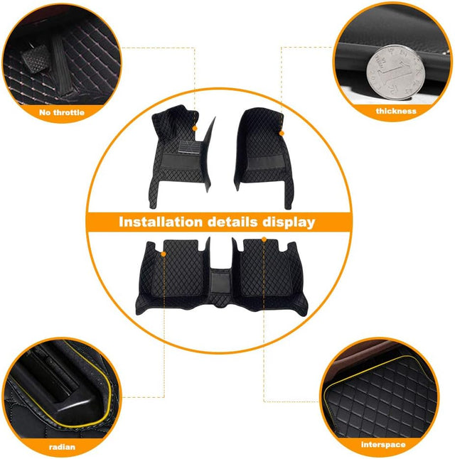 Leather Car Mats Fit for CLA Class 2014-2019 Floor Mats Full Protection Car Accessories Red 3 Piece Set