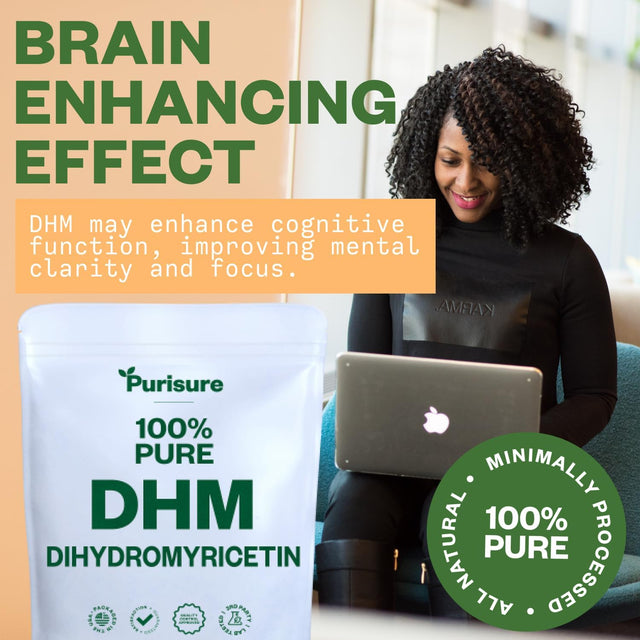 Dihydromyricetin Powder, 100G, 100% Pure DHM Supplements, Liver Support and Overall Wellness, Premium Quality DHM Supplement, Dihydromyricetin (DHM) Powder for Worry-Free Night Outs