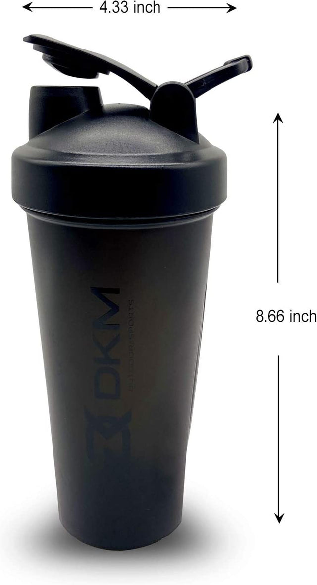 Shaker Bottle with Shaker Balls Leak Proof Drink Shaker Bottle Ideal for Workout Supplements,Protein Powder, BPA Free, Nutrition, Portable Fitness Bottle for Fitness Enthusiasts Athletes(600Ml,20-Oz.)