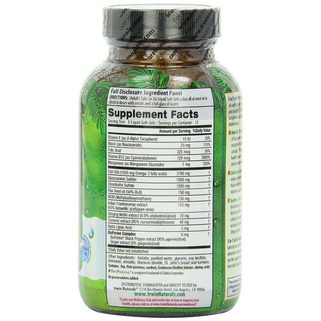 Irwin Naturals 3-In-1 Joint Formula - 90 Soft-Gels + Pill Case