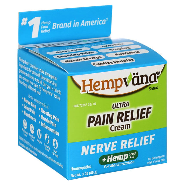 Hempvana Ultra-Strength Nerve Relief Cream, Homeopathic, Fast-Acting for Irritated Nerves