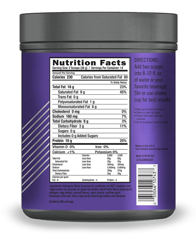 Keto Science Ketogenic Meal Shake, Vanilla, 18.8 Oz (Pack of 2)