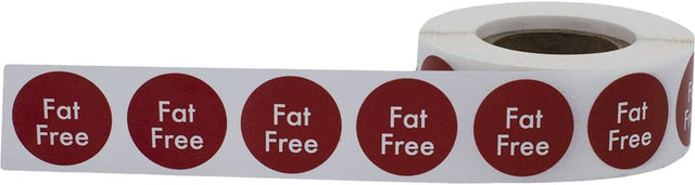 Fat Free Food Rotation Labels .75 Inch round Circle Dots 500 Adhesive Stickers
