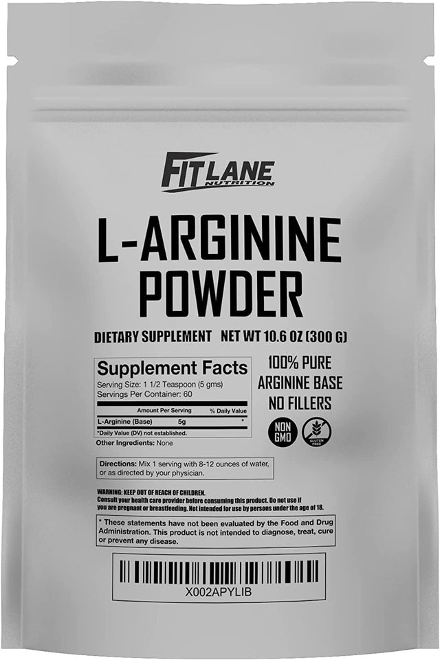 L-Arginine Powder. 5000Mg per Serving. Pure Nitric Oxide Supplement 300 Grams (10.5 Oz) Bag.