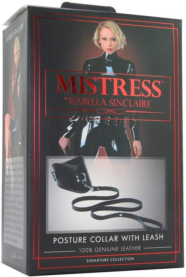 Isabella Sinclaire Leather Posture Collar with Leash
