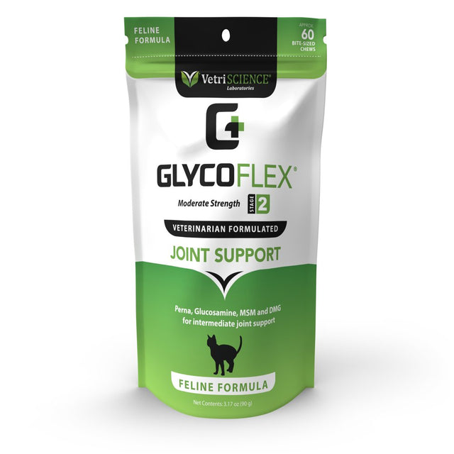 Glycoflex 2 Feline, Hip and Joint Supplement for Cats, Chicken Flavor, 60 Bite Sized Chews