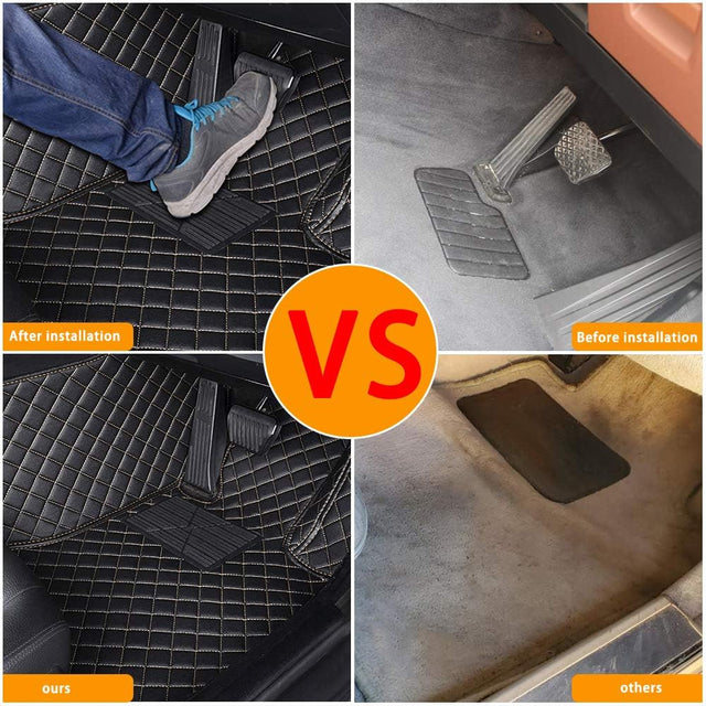 Leather Car Mats Fit for CLA Class 2014-2019 Floor Mats Full Protection Car Accessories Red 3 Piece Set