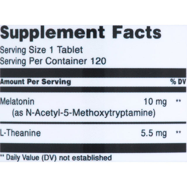 Amazing Formulas Melatonin plus L-Theanine 10Mg 120 Tablets Supplement