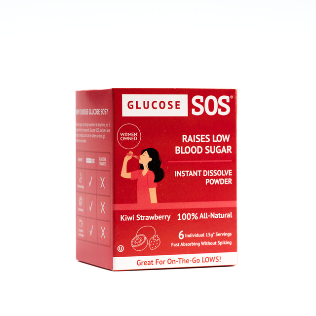 Glucose SOS, Instant Dissolve Glucose Tablet Alternative for Blood Sugar Recovery, Kiwi Strawberry 6 Count
