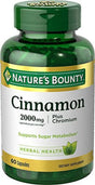 Nature'S Bounty Cinnamon Pills and Chromium Herbal Health Supplement, Promotes Sugar Metabolism and Heart Health, 2000G, 60 Capsules
