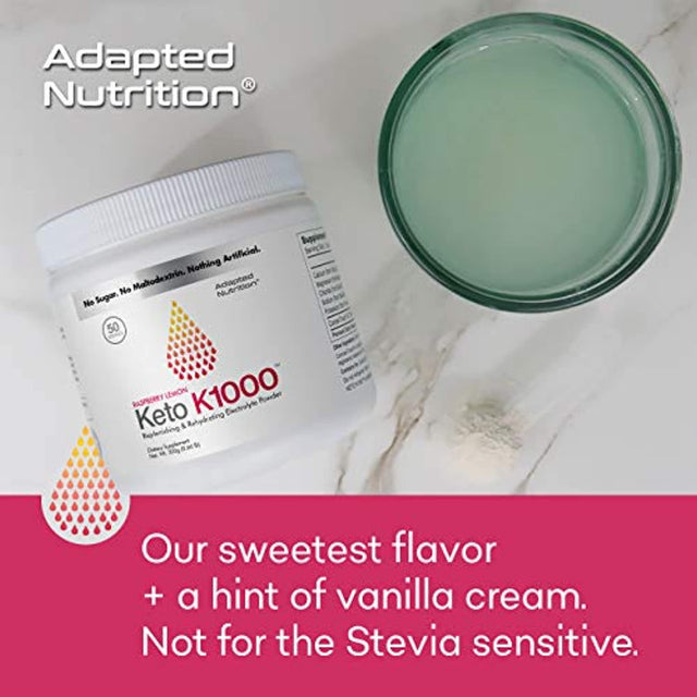 Hi-Lyte Keto K1000 Electrolyte Powder | Raspberry Lemon | Hydration Supplement Drink Mix | Boost Energy & Beat Leg Cramps | No Maltodextrin or Sugar | 50 Servings