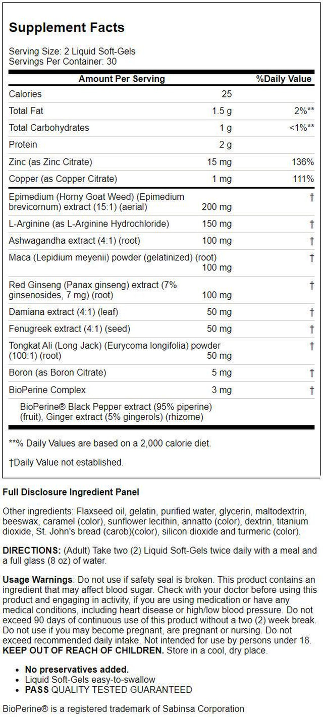Irwin Naturals Libido-Max for Active Men 60 Sgels