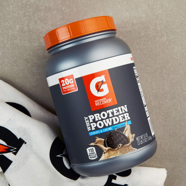 Gatorade Whey Protein Powder, Cookies & Crème, 51 Oz (50 Servings per Canister, 20 Grams of Protein per Serving)