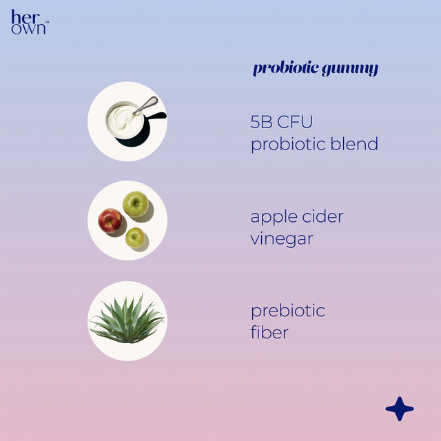Her Own Probiotic Gummies, Natural Berry Flavor, 60 Ct