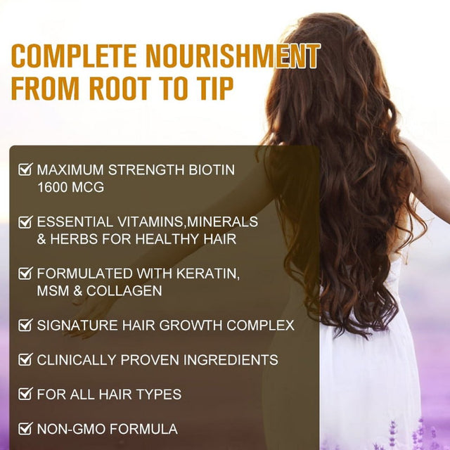 Women Hair Growth Supplement by GPGP Greenpeople, for Thicker, Stronger Hair - 60 Capsules Total - 1 Month Supply