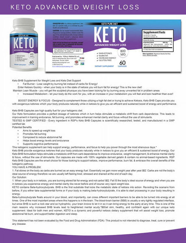 Keto Advanced Weight Loss (120 Capsules)