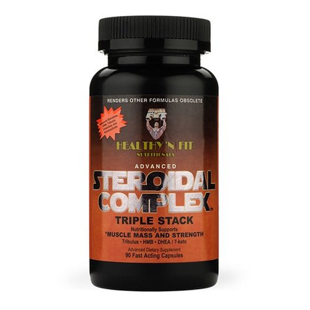 Healthy N Fit Nutritionals Fast Acting Advanced Steroidal Complex Triple Stack Capsules for Muscle Mass and Strength, 90 Ea, 3 Pack