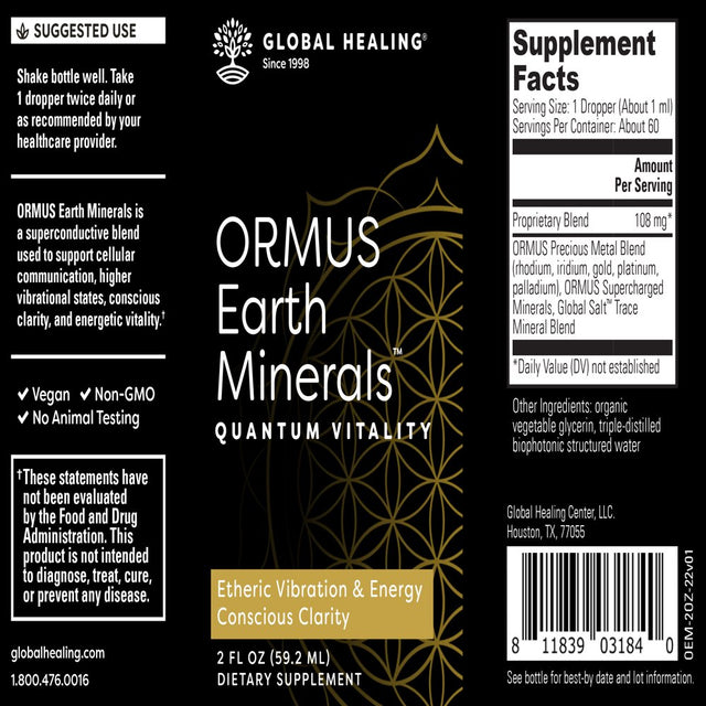 Global Healing Center Ormus Earth Minerals for Lucid Dreaming - 1 Fl Oz