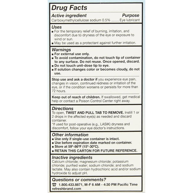 Refresh plus Lubricant Eye Drops Sensitive 100 Ct. Box