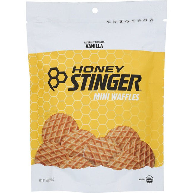 Honey Stinger, Organic Healthy Snack Mini Waffles, Vanilla, 5.3 Oz Bag