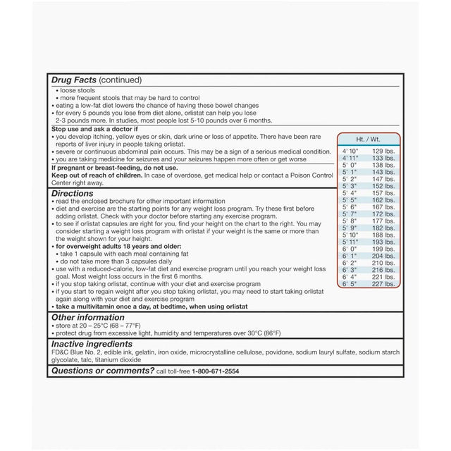 Alli Diet Weight Loss Supplement Pills Orlistat 60Mg Capsules 170 Count .