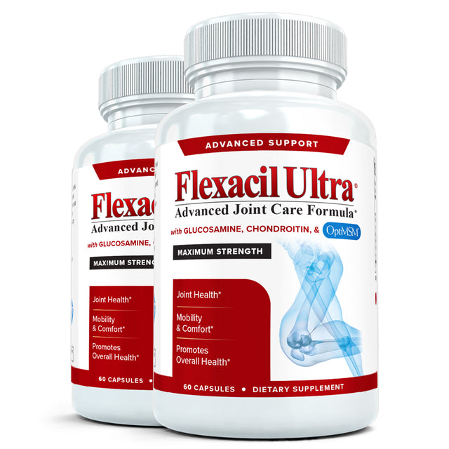 Flexacil Ultra (2-Pack) Better Joint Comfort, Flexibility with Glucosamine & Chondroitin, 60Ct Each