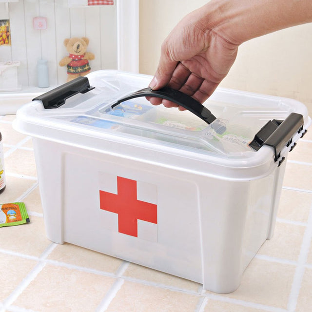 Frogued Portable Plastic Home Medicine Case Health Care Pills First Aid Kit Storage Box