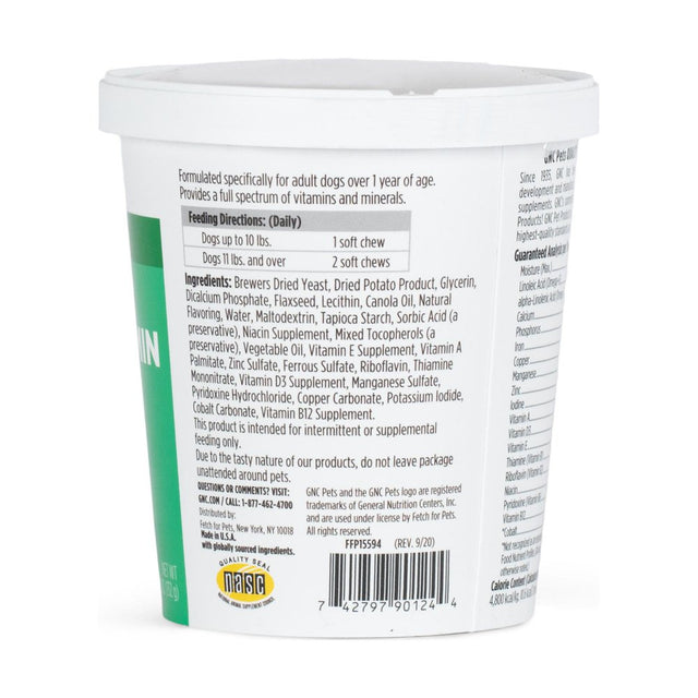 GNC Pet Wellness Essentials Dog Multivitamin Supplement, Soft Chews