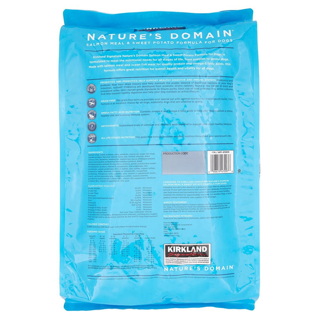 Kirkland Signature Nature'S Domain Grain-Free Salmon Meal & Sweet Potato Formula Dog Food, 35 Lb