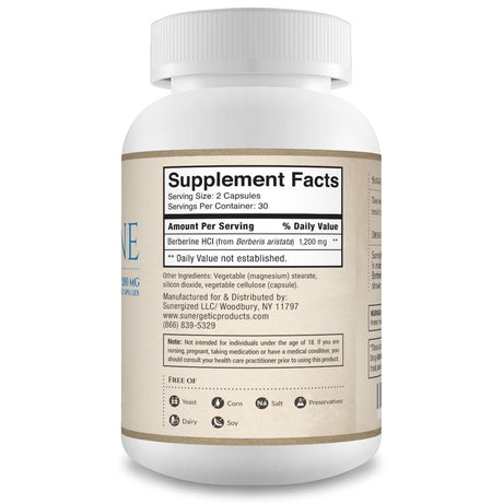 Premium Berberine Supplement -1,200 Mg of Berberine per Serving β Non-Gmo Berberine HCI Supplement- Powerful Berberine Health Formula - 60 Berberine Capsules