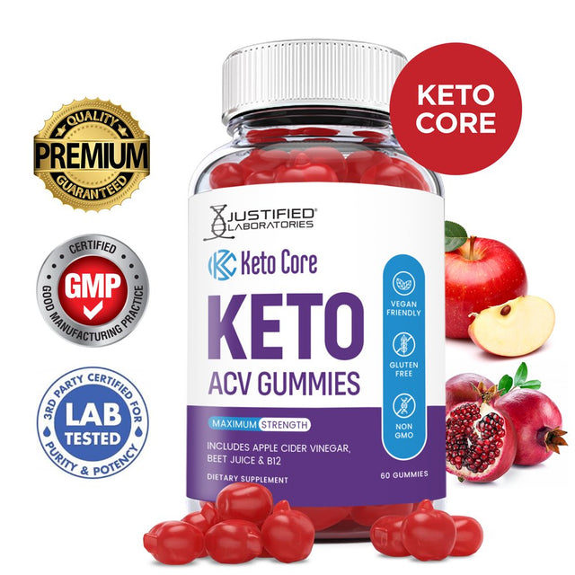 Keto Core Keto ACV Gummies 1000MG Dietary Supplement 60 Gummys