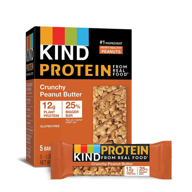 KIND Protein Bars, Crunchy Peanut Butter, Gluten Free, 12G Protein,1.76 Ounce, 20 Count