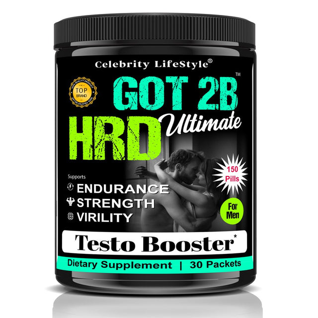Got2Bhrd Testosterone Booster and Male Enhancing Energy Supplement, Energy, Muscle Builder, Mood Boost 150 Caps by Celebrity Lifestyle