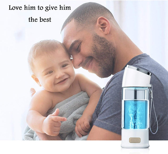 Portable 3 Minute Hydrogen-Rich Water Bottle Rechargeable High Concentration Hydrogen Generator Glass Bottle Anti-Aging Anti-Oxidation Kettle 300Ml