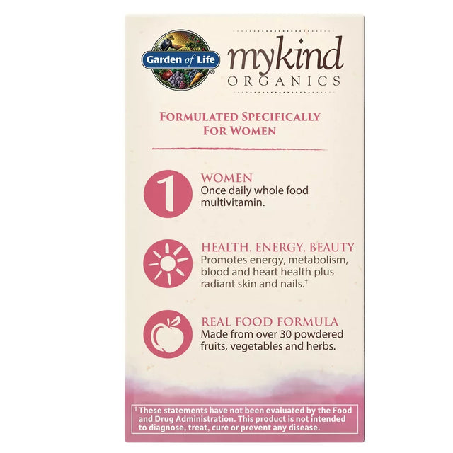 Garden of Life Mykind Organics Women Once Daily Multivitamin , 30 Vegan Tablets *EN